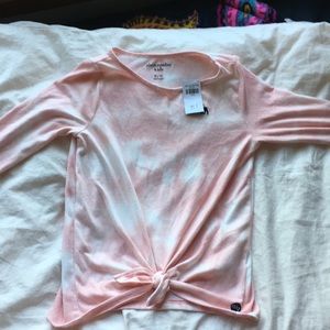 NWT Abercrombie Kids long sleeve knot-front shirt